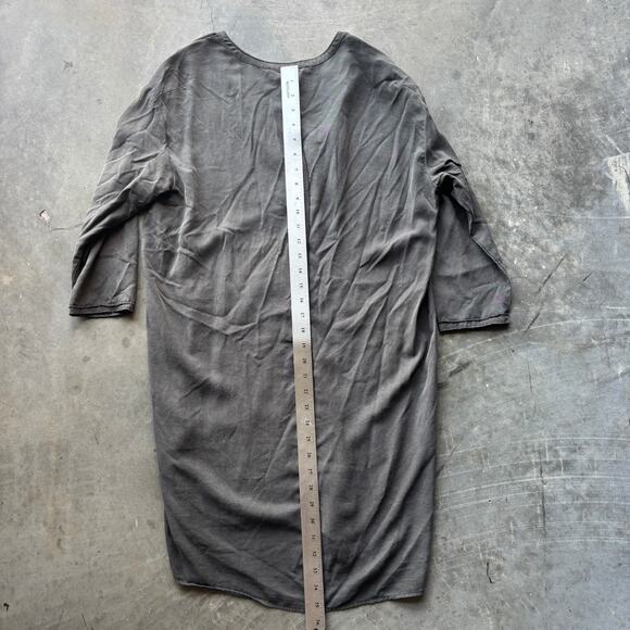 Comptoir Des Cotonniers Shift Dress Women's Small Green 3/4 Sleeve Split Collar - Picture 11 of 12